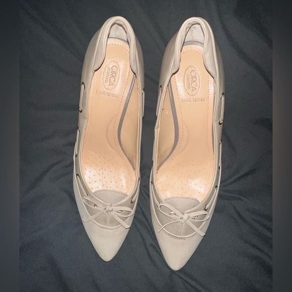 Circa Joan & David Cjavanta Neutral Taupe Pumps Heel Shoes Luxury Collection - Picture 7 of 8